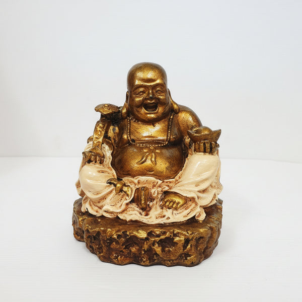 Ru Yi Wealth Happy Buddha - Cream Poly Resin Buddhas at World Of Decor NZ