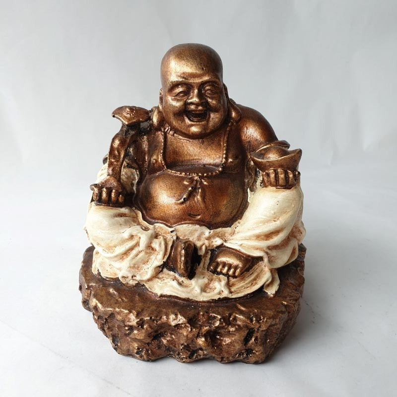 Ru Yi Wealth Happy Buddha - Cream Poly Resin Buddhas at World Of Decor NZ