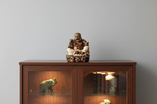Ru Yi Wealth Happy Buddha - Cream Poly Resin Buddhas at World Of Decor NZ