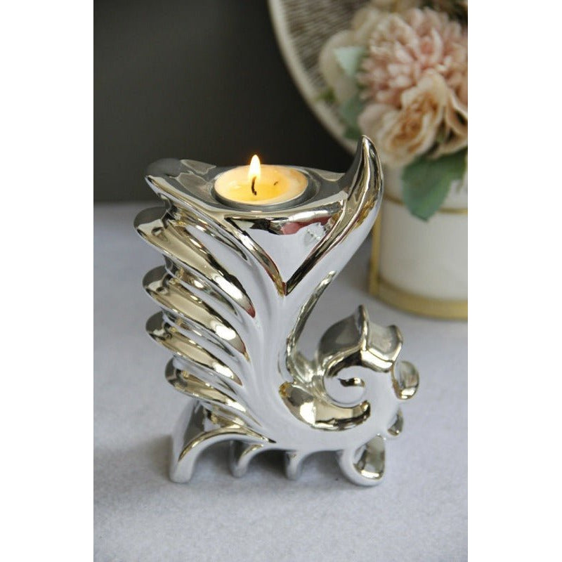 Mediterranean Sea Horse Tealight/Candle Holder - Silver CANDLES HOLDER at World Of Decor NZ