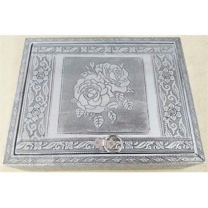 Silver Jewelry Box Rose ACCESSORIES at World Of Decor NZ