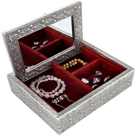 Silver Jewelry Box Rose ACCESSORIES at World Of Decor NZ