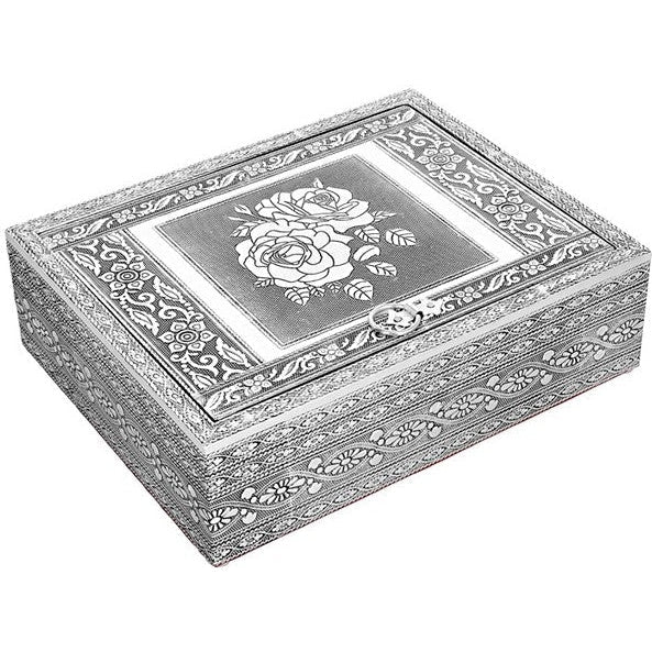 Silver Jewelry Box Rose ACCESSORIES at World Of Decor NZ