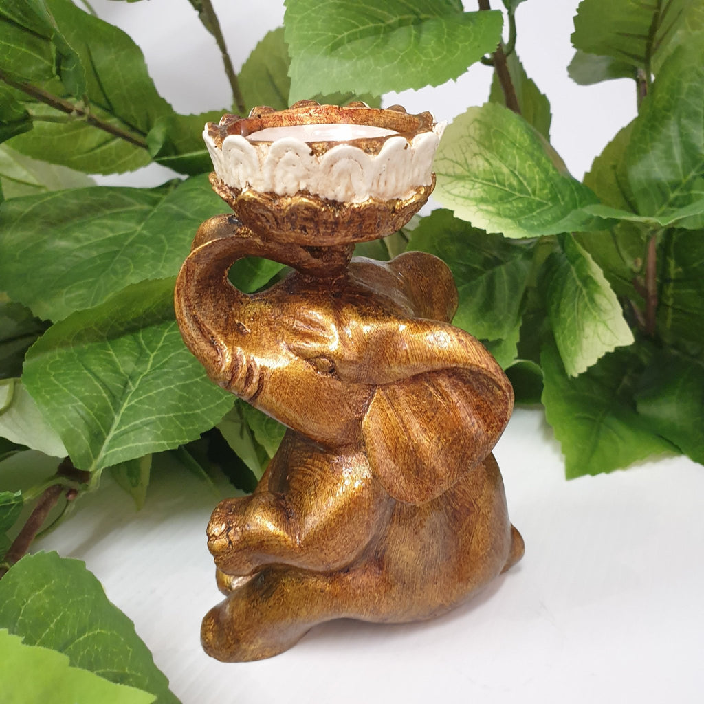 Sitting Elephant Candle Holder - Cream Candle,Tealight & Incense Holders at World Of Decor NZ