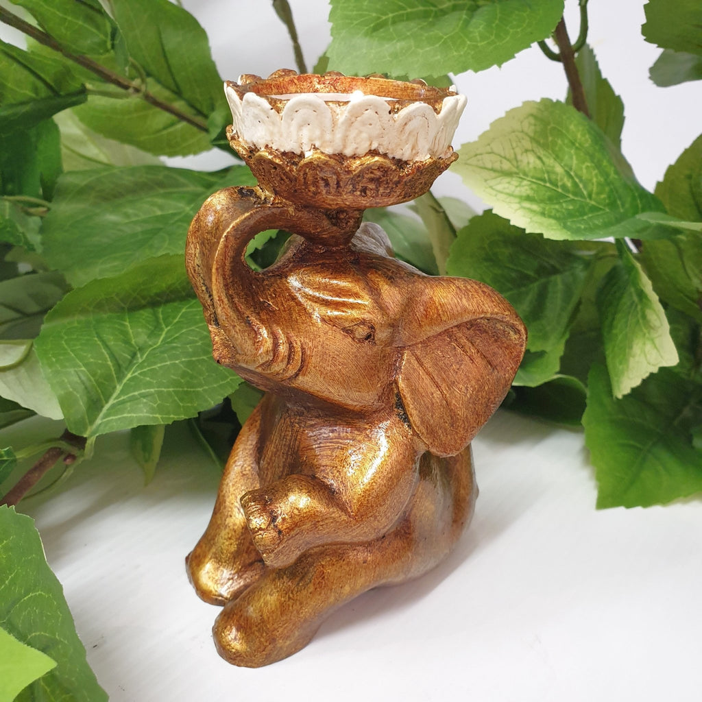 Sitting Elephant Candle Holder - Cream Candle,Tealight & Incense Holders at World Of Decor NZ