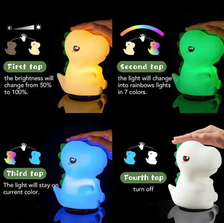 Soft Touch Silicone LED Dinosaur LAMP at World Of Decor NZ