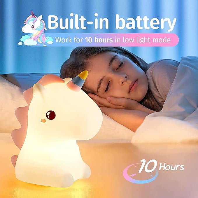 Soft Touch Silicone LED Unicorn LAMP at World Of Decor NZ