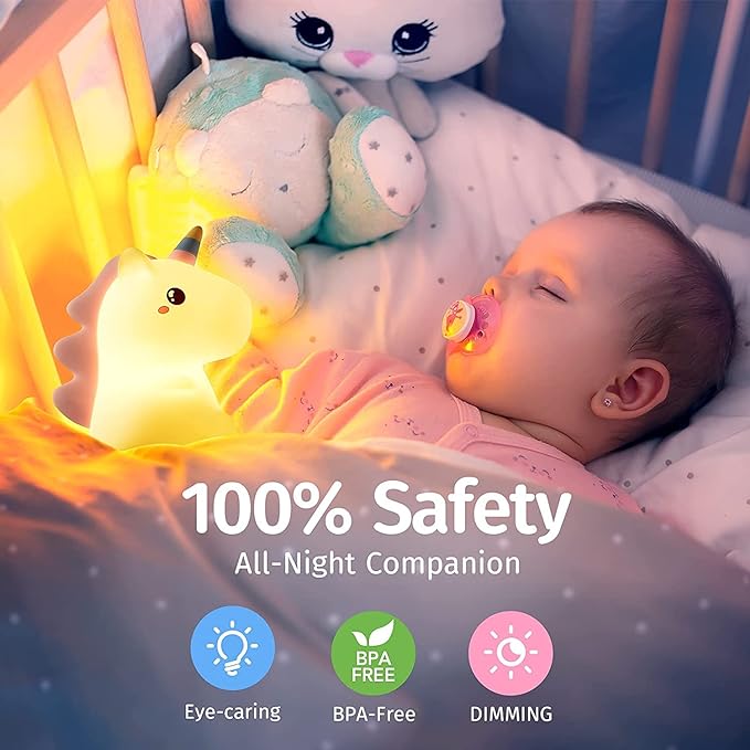 Soft Touch Silicone LED Unicorn LAMP at World Of Decor NZ