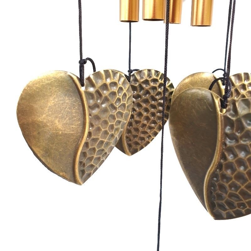 Square Metal Wind Chime-Heart at World Of Decor NZ