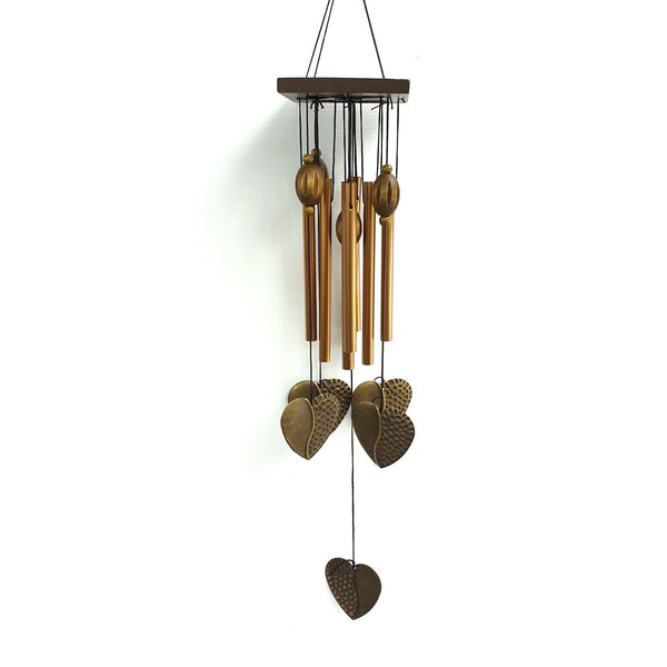 Square Metal Wind Chime-Heart at World Of Decor NZ