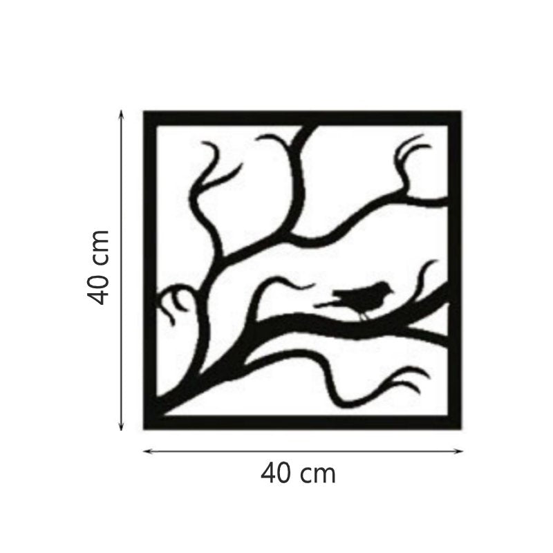 Square Tree Birds Wall Art 40cm - A Wall Art, Affirmations & Hangings at World Of Decor NZ