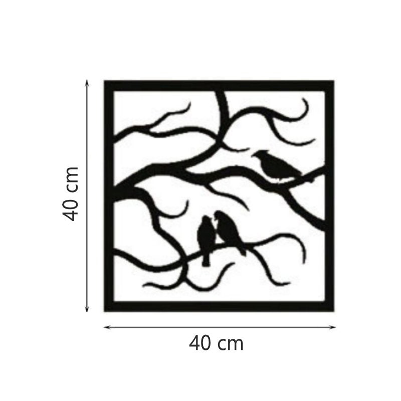Square Tree Birds Wall Art 40cm - B Wall Art, Affirmations & Hangings at World Of Decor NZ