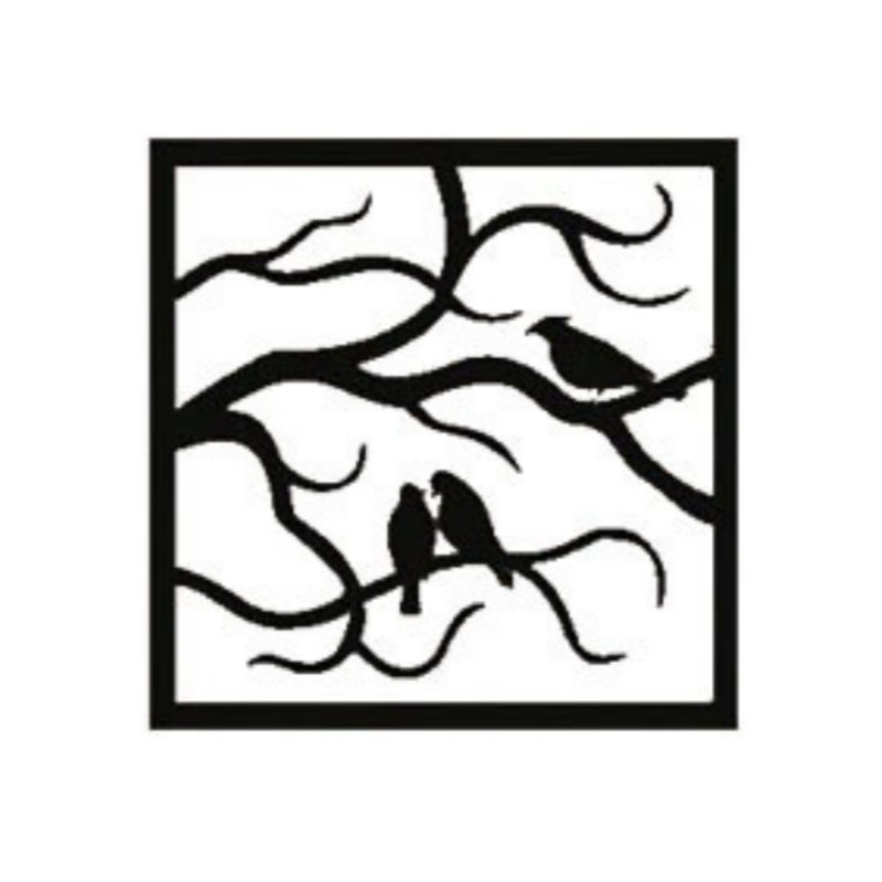 Square Tree Birds Wall Art 40cm - B Wall Art, Affirmations & Hangings at World Of Decor NZ