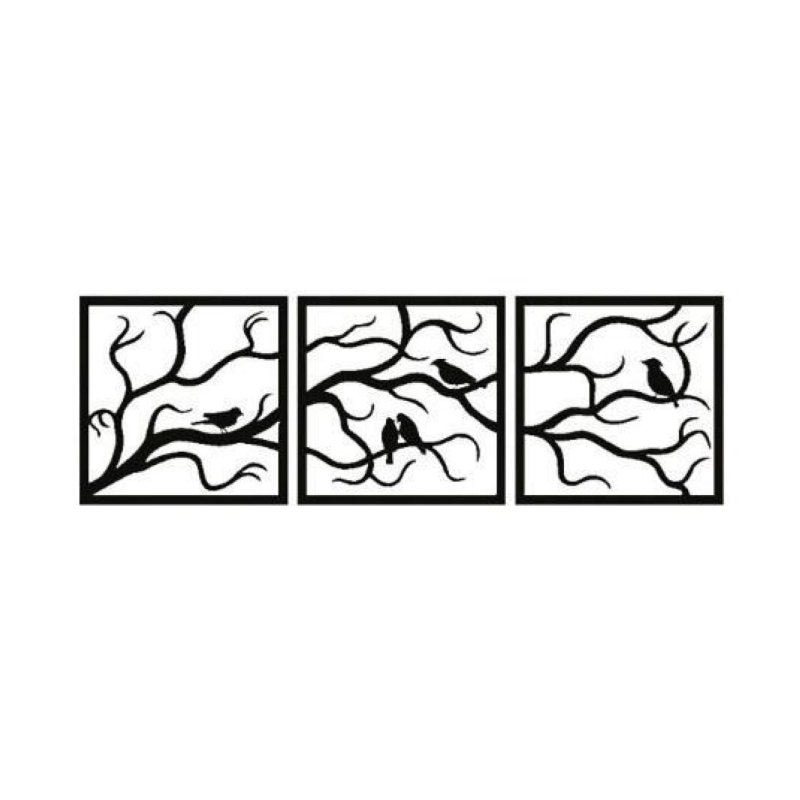 Square Tree Birds Wall Art 40cm - C Wall Art, Affirmations & Hangings at World Of Decor NZ