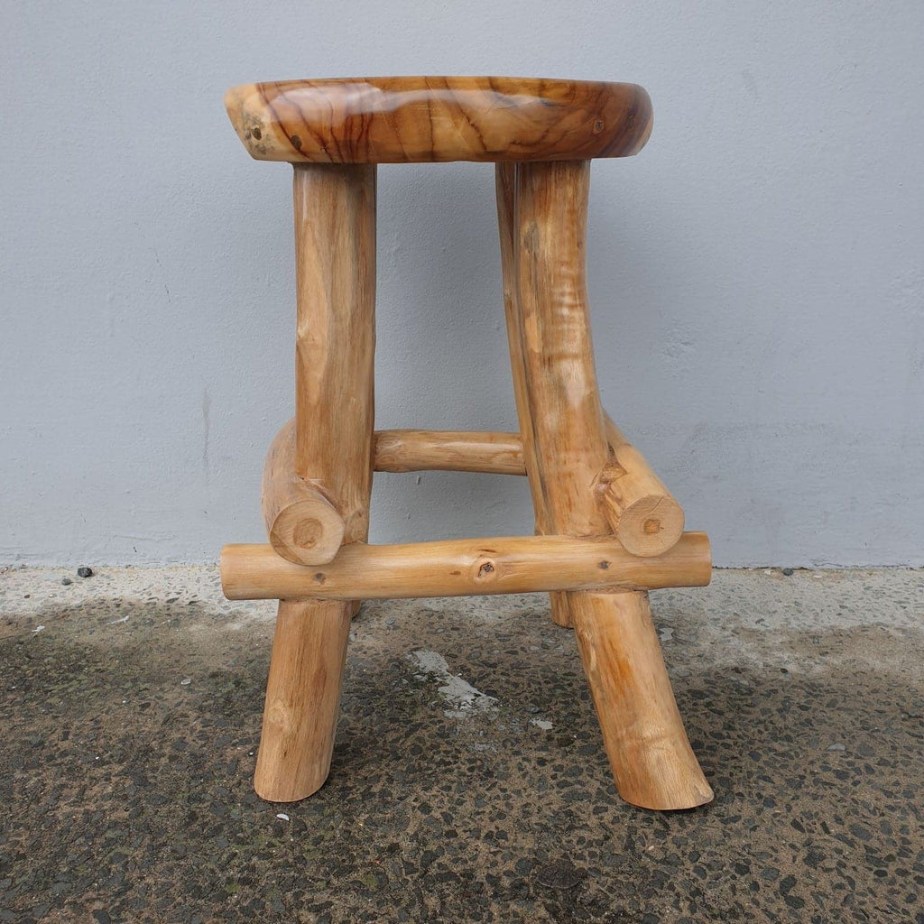 Teak Rustic Stool Furniture at World Of Decor NZ