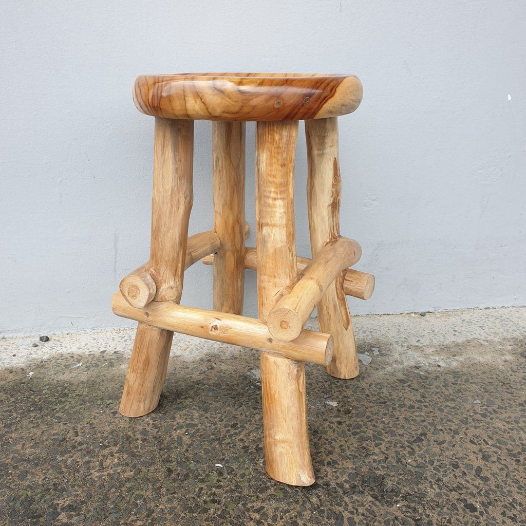 Teak Rustic Stool Furniture at World Of Decor NZ
