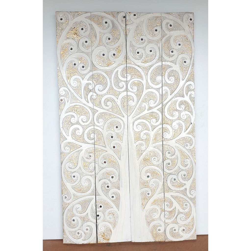 Tree Of Life 4 Panel - White Wall Art, Affirmations & Hangings at World Of Decor NZ