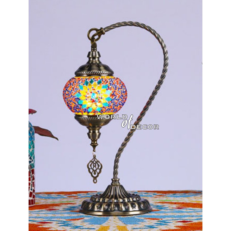 Turkish Mosaic Electric Lamp Swan Neck - 11 MORROCCAN LAMP at World Of Decor NZ