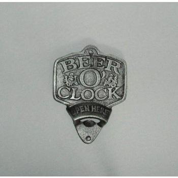 Wall Mounted Bottle Opener - Beer O Clock METAL/CAST IRON at World Of Decor NZ