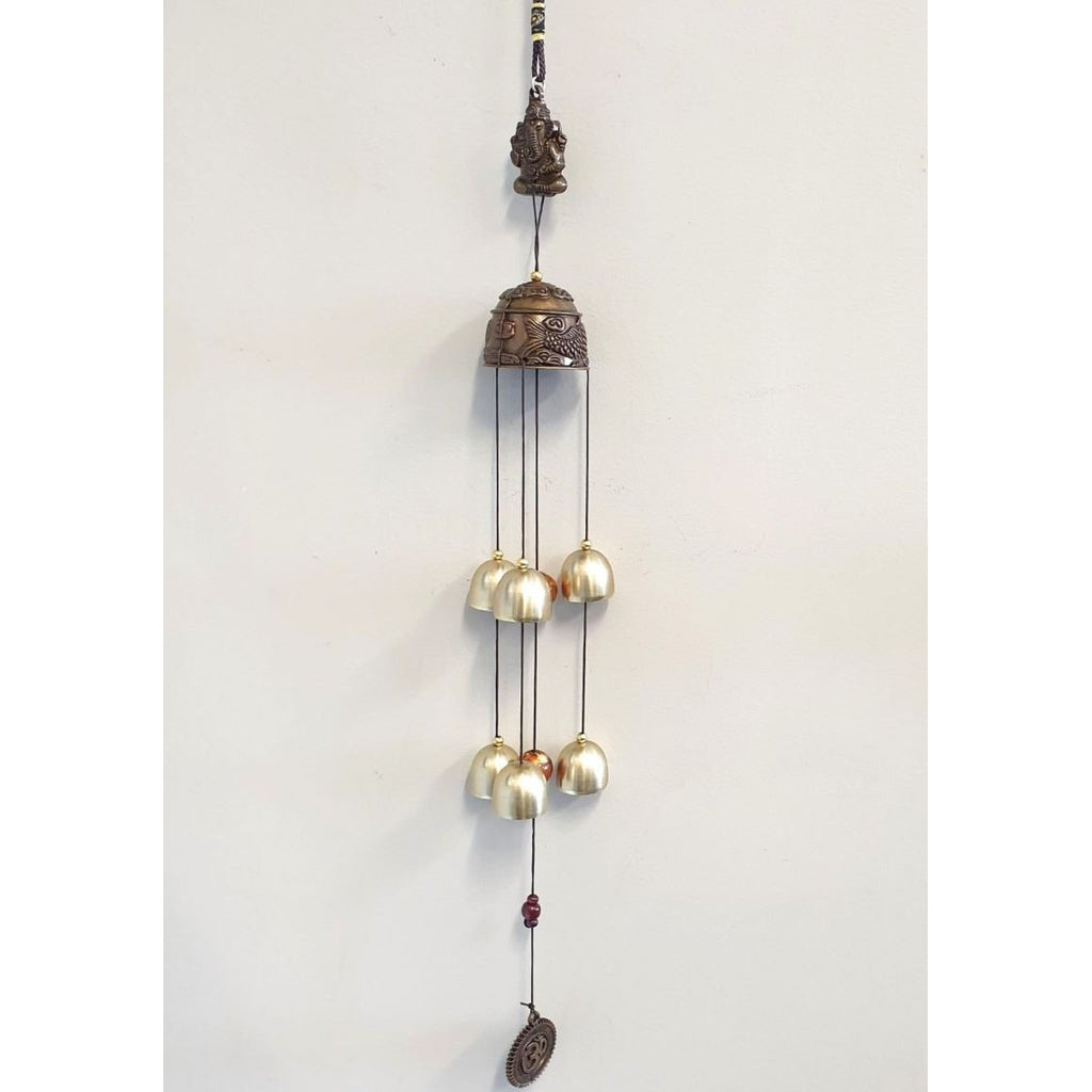 Wind Chime - Ganesha W OM 6 Bells Windchimes & Outdoors at World Of Decor NZ