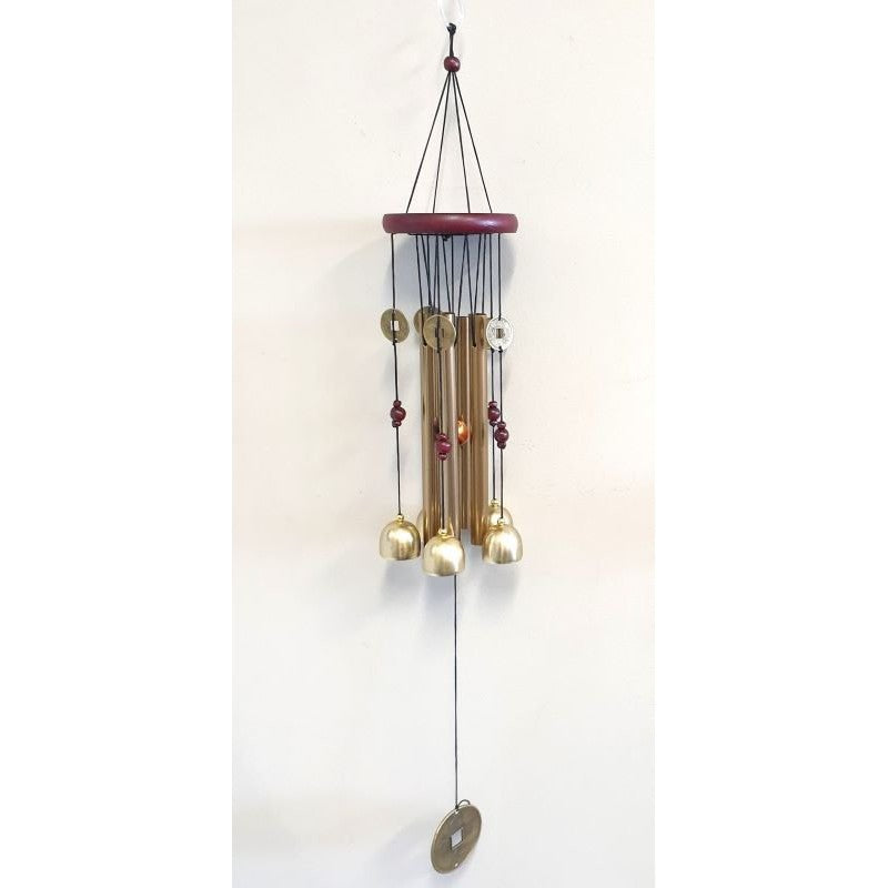 Wind Chime - Wealth Coins 4 Rod and Bells Windchimes & Outdoors at World Of Decor NZ