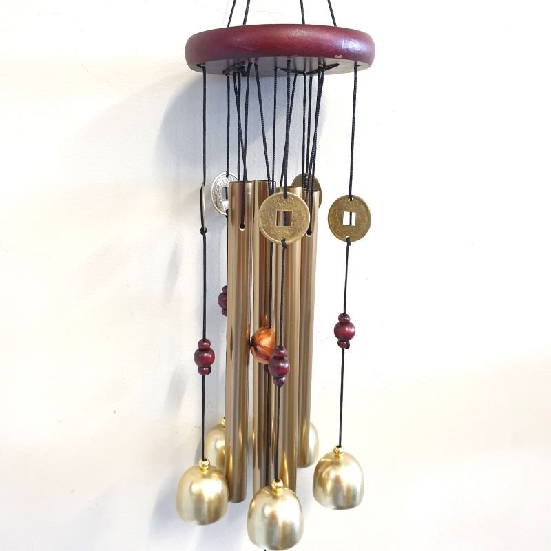 Wind Chime - Wealth Coins 4 Rod and Bells Windchimes & Outdoors at World Of Decor NZ