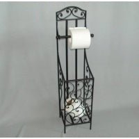Toilet Roll Holder/Stand and Storage-Black at World Of Decor NZ
